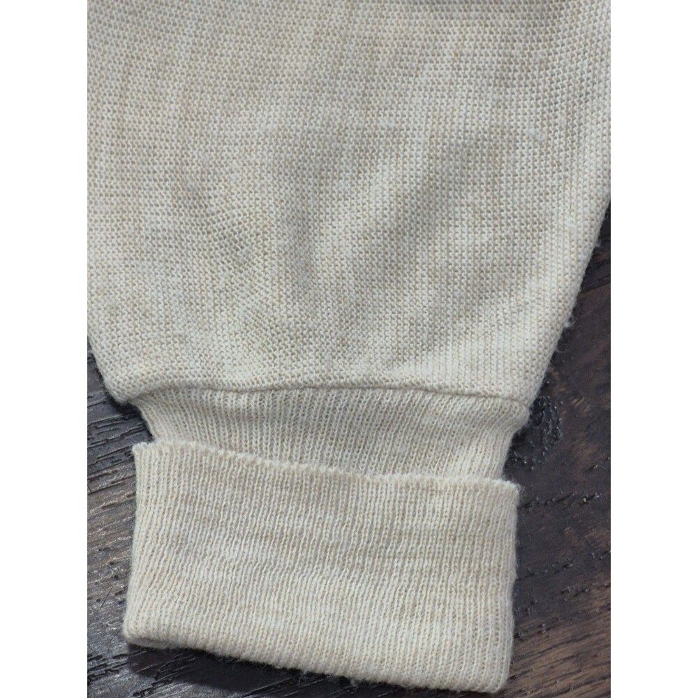 Vintage Izod Cardigan Men L Cream Sweater 80s Old Money Tennis Preppy - Picture 3 of 7